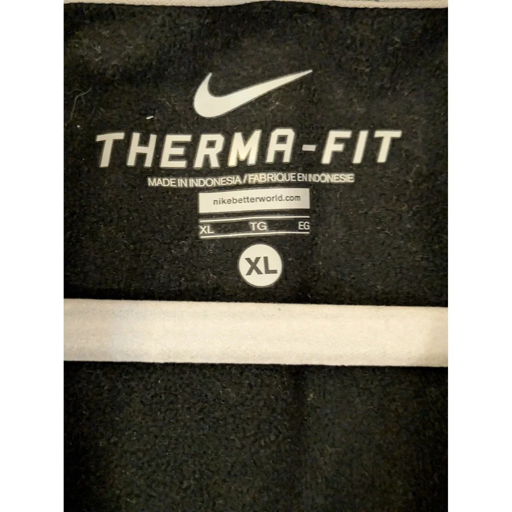 Nike Hoodie Men's XL Black Geometric Therma-Fit Full Zip  Sports Basketball